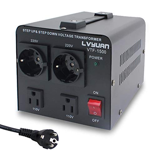 Yinleader Vteu-1500 Trasformatore 220V - 110V - Convertitore Usa Nucleo Toroidale Riduttore 1500 Watt