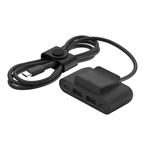 Belkin Prolunga Splitter Di Alimentazione A 4 Porte Usb Con Cavo Da 2 M, 2 Usb-C, 2 Usb-A, Adattatore Usb Da 30 W, Ricarica Rapida Per Iphone 14 E Gal