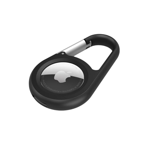 Secure Holder With Carabiner For Airtag - Black, Valigetta