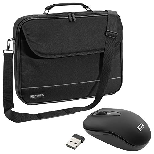 Pedea Borsa Per Pc Portatile "Fair" Borsa Per Notebook Fino A 17,3 Pollici (43,9 Cm) Borsa Con Tracolla, Incluso Mouse Wireless, Nero