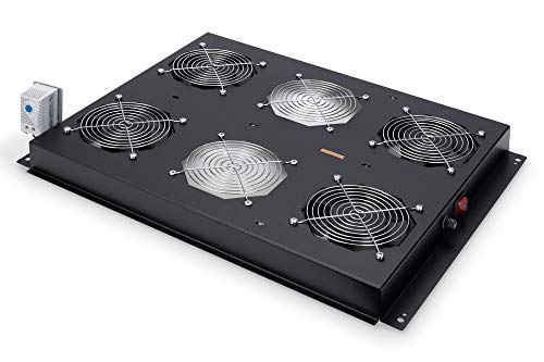 Ventilatore Da Tetto Digitus Per Armadio Server Della Serie Digitus Unique, 4X Ventilatore, Termostato, Nero (Ral 9005)