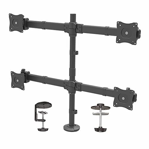 Startech.Com Braccio Articolato Da Scrivania Per 4 Monitor, Supporto Per 4 Schermi Vesa Fino A 27", Struttura In Acciaio