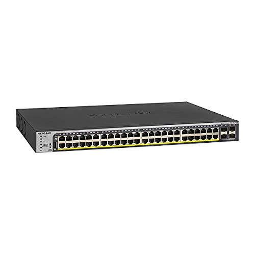 Netgear Switch Poe Smart 48 Porte Gs752Tpp, Switch Ethernet Gigabit 48 Poe+ A 760 W, 4 Sfp Da 1G, Montaggio Desktop O Su Rack E Gestione Insight Cloud