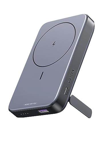 Ugreen Nexode Power Bank Magnetico 10000Mah Pd 20W, Power Bank Portatile Wireless Ricarica Rapida 7.5W Con Un Supporto Pieghevole Compatibile Con Ipho
