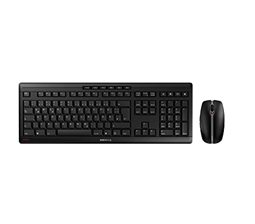 Cherry Stream Desktop, Set Tastiera E Mouse Senza Fili, Tastiera Qwerty, Alimentata A Batteria, Blue Angel, Approvato Gs, Azione Sx Scissor, Pressione
