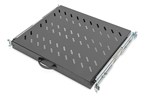 Digitus Ripiano Per Armadio Estraibile Su Binari Telescopici, 1 Unità, Profondità 368 Mm, Nero