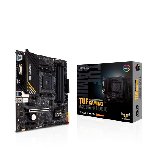 Asus Tuf Gaming A520M-Plus Ii - Scheda Madre Da Gioco Micro-Atx Amd A520 Ryzen Am4 Con Supporto M.2, Porte Usb 3.2 Gen.1, Sata 6 Gbps E Connettori Aur