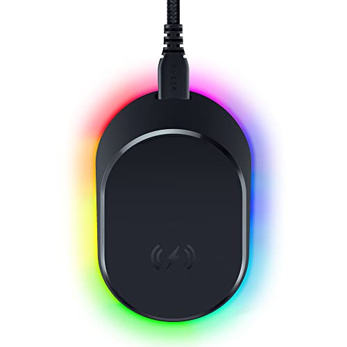 Razer Mouse Dock Pro & Charging Puck - Dock Di Ricarica Wireless Magnetico E Modulo Per Mouse Compatibili (Hyperspeed 8K Hz, 8 Luci Rgb Chroma) - Nero