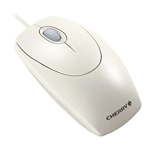 Cherry Wheelmouse Mouse Ottico Con Filo, Adatto Per Destrimani E Mancini, Sensore Ottico Per Il Movimento Esatto Del Puntatore Del Mouse, Grigio Chiar