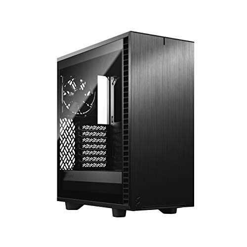 Fractal Design Define 7 Compact Black Brushed Aluminum/Steel Atx Compact Silent Tempered Glass Window Mid Tower Computer Case, (Fd-C-Def7C-03)