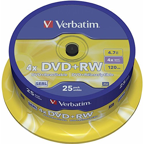 Verbatim 43489 Dvd+Rw, 4.7 Gb, 4X, Spindle, 25 Pezzi