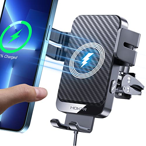 Caricatore Wireless Auto, 15W Ricarica Wireless Auto Rapida Auto-Bloccaggio Supporto Telefono Cellulare Auto Wireless Con Presa D'Aria Compatibile Con