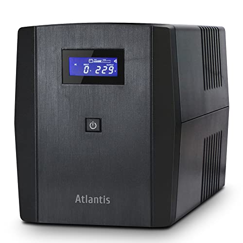 Atlantis Onepower 1200, Ups Line Interactive 1200Va/700W, Avr, Onda Pseudosinusoidale, 3 Prese Iec+2 Prese Schuko, 2 Batterie 12V 7Ah