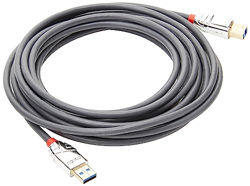 Lindy 36664 Cavo Usb 3.0 Tipo A A B Cromo Line, 5M, Grigio