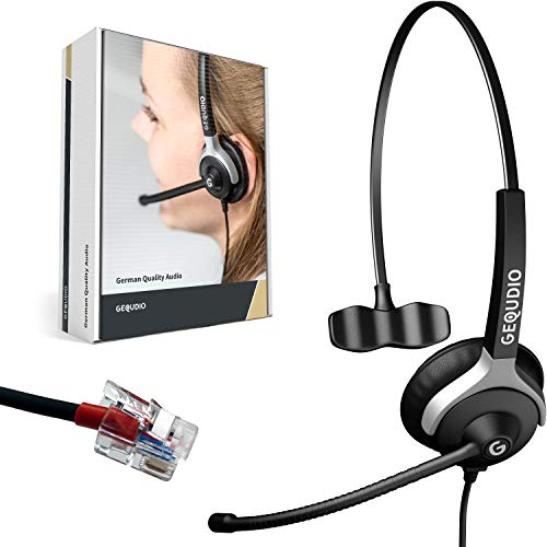 Gequdio Cuffie Telefoni Adatto A Yealink, Snom, Avaya E Grandstream Telefono Con Connettore Rj - Cuffie E Microfono Cuscinetti Di Ricambio - 60G Di Pe