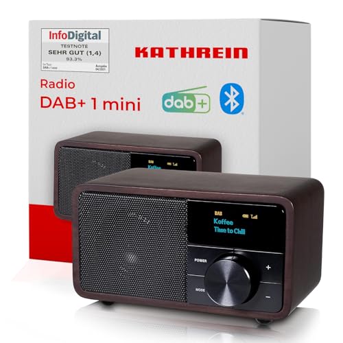 Kathrein Dab + 1 Mini Radio De Escritorio Dab +, Fm Dab +, Fm, Bluetooth Madera Oscura