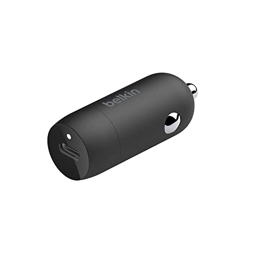 Belkin Boostcharge Caricabatteria Da Auto Rapido Da 30 W, Design Compatto Con Porta Usb-C Pd, Caricatore Auto Usb C, Compatibilità Universale Per Ipho