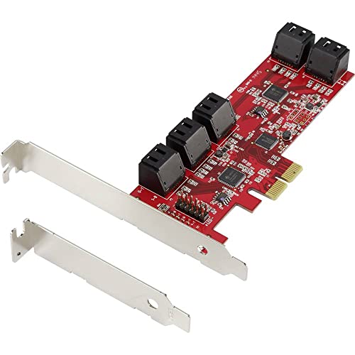 Renkforce Rf-2748532 10 Porte Controller Sata Pcie X4 Adatto Per (Ssd): Sata Ssd Incl. Slot Low-Profile