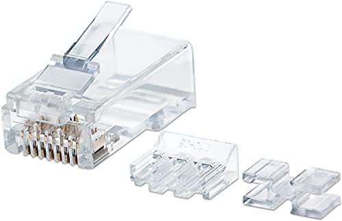 Intellinet 790659 - Confezione Da 80 Connettori Modulari Cat6A Rj45 (Utp, Contatti A 3 Punti, Per Filo Massiccio)