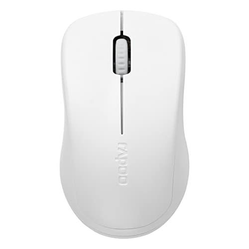 Rapoo Mouse Wireless 1680 Silent Mouse Wireless 2.4 Ghz Mouse Computer 1000 Dpi Sensore 12 Mesi Durata Batteria Ergonomico Per Pc E Mac - Bianco