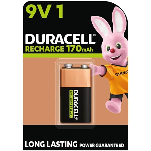 Duracell Batterie Ricaricabili 9 V (Confezione Da 1), 9 V 170 Mah, Energia Di Lunga Durata