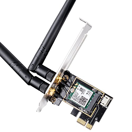 Cudy Nuova Scheda Pcie Wireless Wifi 6 Pcie Ax3000 Per Pc, Bluetooth 5.2, Ax200, 3000Mbps Wifi 6 Velocità, Bluetooth 5.2/5/4.2/4.0, 802.11Ax/Ac/A/B/G/