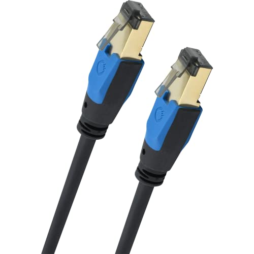 Oehlbach Giga Stream - Cavo Di Rete Cat 8.1 Streaming 40 Gbps Rj45 A Tripla Schermatura Tpe, Guaina Twisted Pair, In Rame Privo Di Ossigeno Ofc (Strea