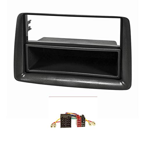 Tomzz Audio 2414-040 Set Lunetta Radio Adatta Per Fiat Panda 169 Antracite Con Adattatore Radio Iso