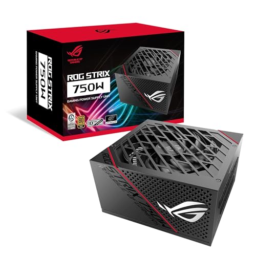 Asus Rog Strix 750W Gold Gaming Alimentatore Di Rete Pcie 16 Pin (750 Watt, Certificazione 80+ Gold, Ventola Axial-Tech, Compatibile Atx 3.0, Compatib