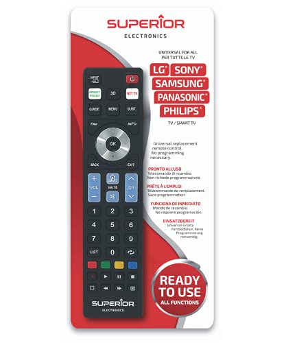 Superior Electronics Suptrb019 Ready5 Smart- Telecomando Universale, Per Tutti I Televisori Lg, Samsung, Sony, Philips E Panasonic Costruiti A Partire