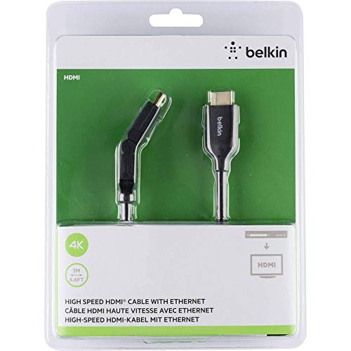 Belkin F3Y023Bt2M Cavo Dual-Swivel Hdmi, High Speed Con Ethernet, Connettori Dorati, 2 M