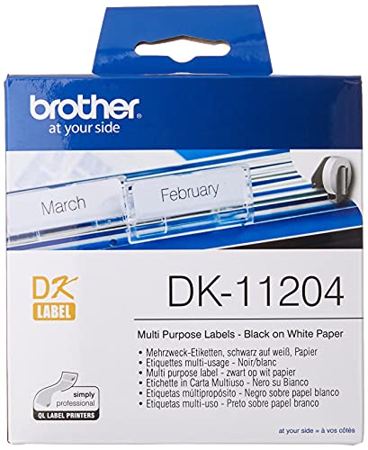 Brother Etichette Carta Pretagliata Dk11204 17 X 54 Mm Multiproposito 400 Etichette