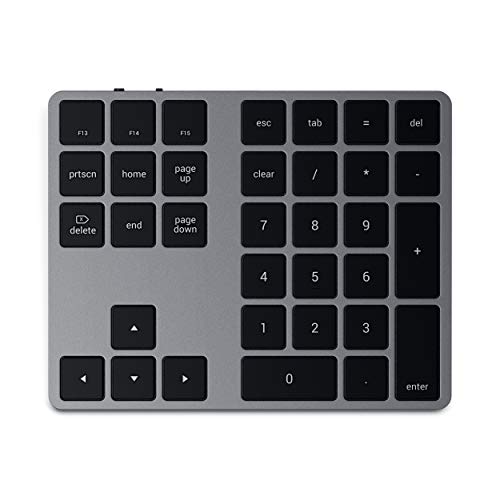 Satechi Bluetooth Tastierino Wireless Numerico Esteso - Sottile, Ricaricabile E Con 34 Tasti - Per M2/M1 Macbook Pro/Air, M2/M1 Ipad Pro/Air, M2 Mac M