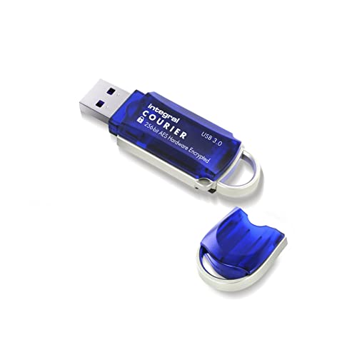 Integral Courier Usb Flash Drive Usb3.0 Con Crittografia Aes 256 Bit, Fips 197 Öko-Tex Blu 8 Gb