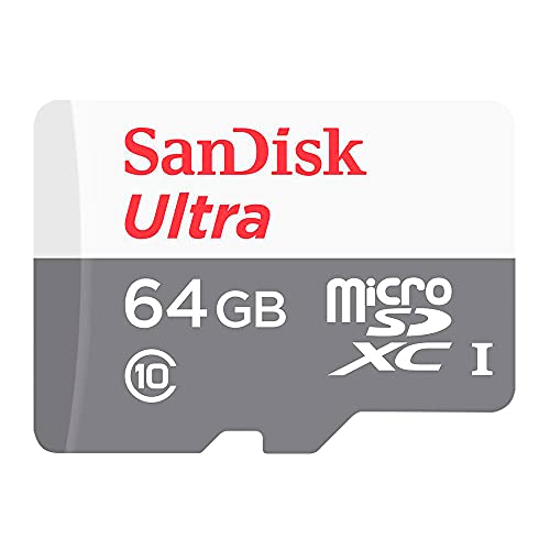 Sandisk Ultra Microsdxc 64Gb, Up To 100Mb/S, Class 10, Uhs-I, Full Hd Video White/Grey