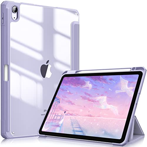Fintie Custodia Per Ipad Air 5A Generazione (2022) / 4A Generazione (2020) 10.9 Pollici Con Pencil Holder - Sottile Leggero Trasparente Cover Posterio