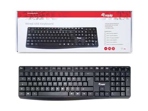 Equip Tastiera Usb Cablata 245215, Layout Us/International (Qwerty)