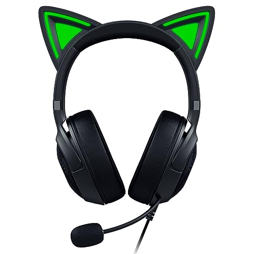 Razer Kraken Kitty V2 - Cuffie Rgb Cablate Con Orecchie Da Gatto, Illuminazione Reattiva Allo Streaming, Microfono Cardioide Hyperclear, Driver Trifor