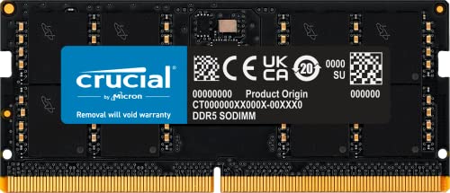 Crucial Ram 32Gb Ddr5 5600Mhz (O 5200Mhz O 4800Mhz) Memoria Per Computer Portatili Ct32G56C46S5