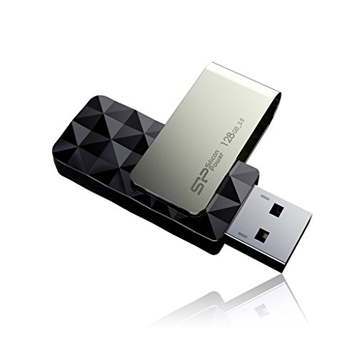 Silicon Power Sp128Gbuf3B30V1K Blaze B30 Chiavetta Usb 3.0 Girevole Da 128 Gb, Nero
