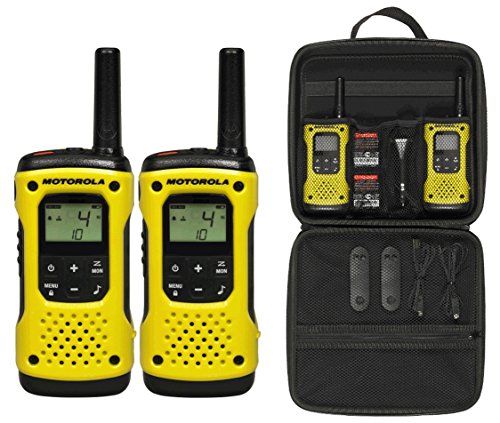 Motorola Solutions - Lotto Di 2 Walkie Talkie - Talkabout T92 - Pmr446 - Nero/Giallo - Lungo Raggio - Indice Ip67 - Funzionano Con Batterie