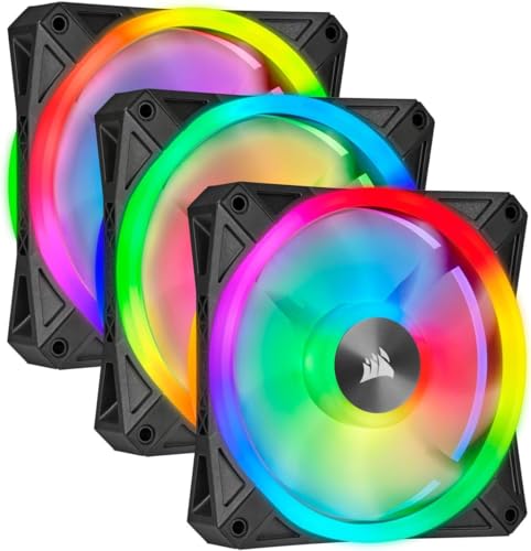 Corsair Ql120 Rgb Ventola Con 102 Led Rgb Pwm Regolabili, Fino A 1.500 Giri/Min, Silenziosa, Smorzatori In Antivibrazione, Icue Ql 120 Mm, Confezione