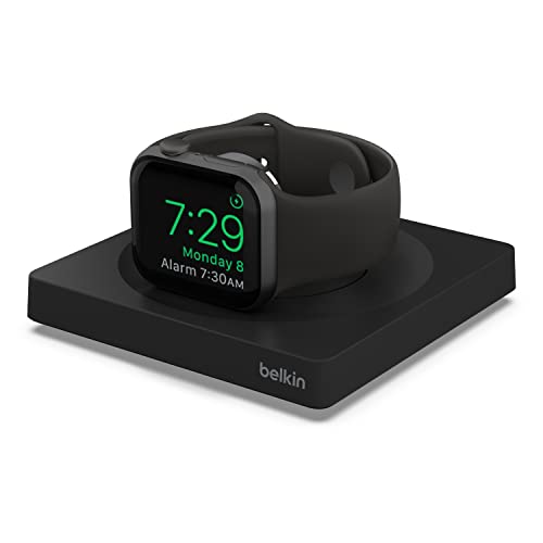 Belkin Caricabatteria Per Apple Watch, Tappetino Di Ricarica Wireless Rapida Da Viaggio Certificato Mfi, Modalità Notte, Design Minimalista, Cavo Usb-