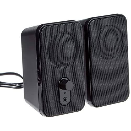 Amazon Basics - Altoparlanti Per Computer Desktop O Pc Portatile, Alimentazione Ca (Versione Europea), 2 Unità , Nero