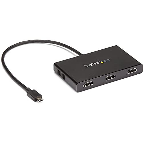 Startech.Com Adattatore Usb-C Hdmi A 3 Porte - Hub Mst Da Usb Tipo-C A Hdmi - Splitter Per Doppio Monitor 4K30Hz O Triplo 1080P Per Laptop Usb Type-C
