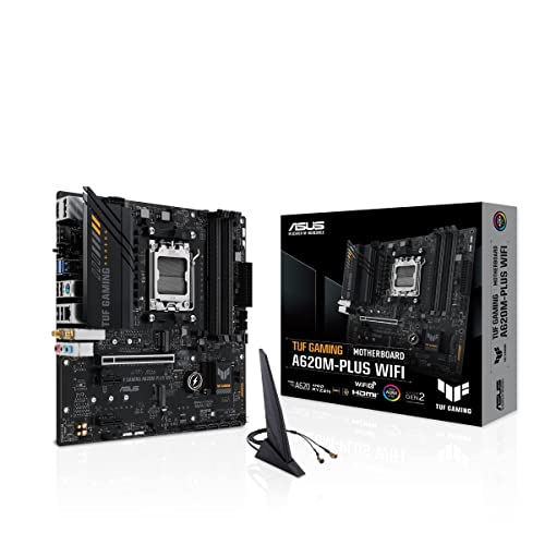 Asus Tuf Gaming A620M-Plus Wifi Scheda Madre Amd Matx, Ddr5, Pcie 4.0, 2 Slot M.2, Q-Latch, Ethernet Realtek 2.5Gb, Wi-Fi 6, 2 Displayport, Hdmi, Usb