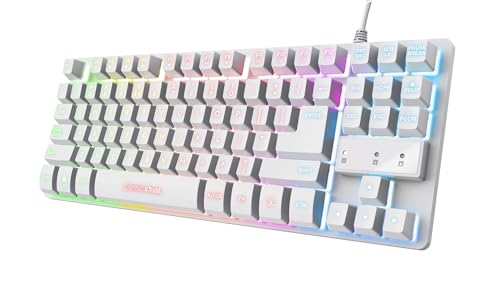 Trust Gaming Gxt 833W Thado Tastiera Gaming Tkl Layout Italiano Qwerty, Design Compatto Più Piccolo Del 20%, Anti-Ghosting, 69% Plastica Riciclata, Le