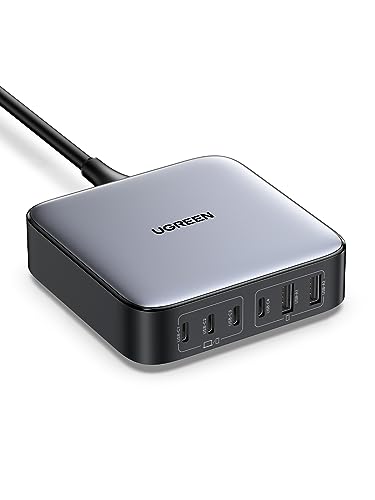 Ugreen Nexode 200W Caricabatterie Usb C, Alimentatore 4X Chips Con Porte 4 Usb C E 2 Usb A, Caricatore Multiplo Compatibile Macbook Pro/Air M2, Iphone