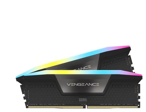 Corsair Vengeance Rgb Ddr5 Ram 32Gb (2X16Gb) 6000Mhz Cl36 Intel Xmp Compatibile Icue Memoria Per Computer - Nero (Cmh32Gx5M2D6000C36)
