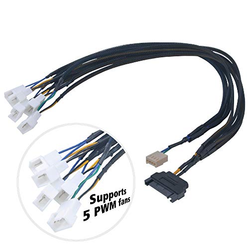Akasa Ak-Cbfa07-45 Flexa Fp55 Splitter Per 5 Ventole Pwm, 45 Cm, Nero